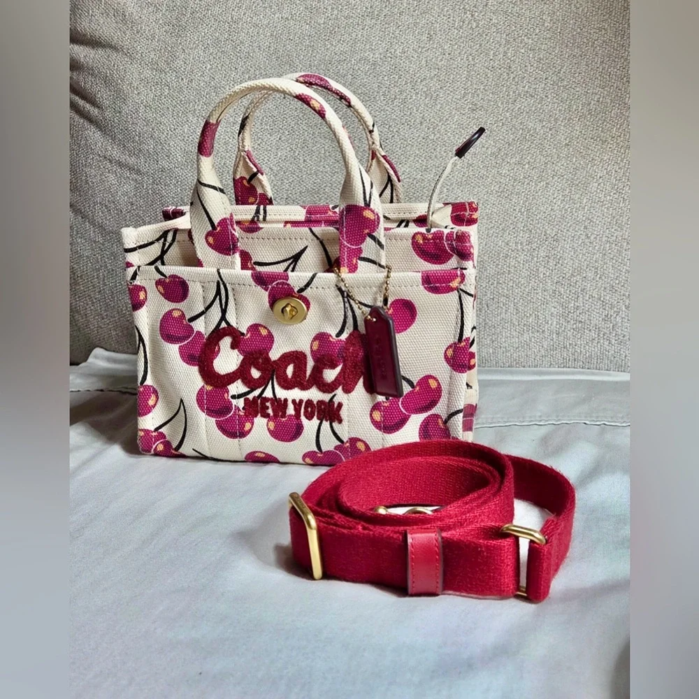 Coach Cargo Tote Bag 20 - Cherry Print - Picture 2 of 11